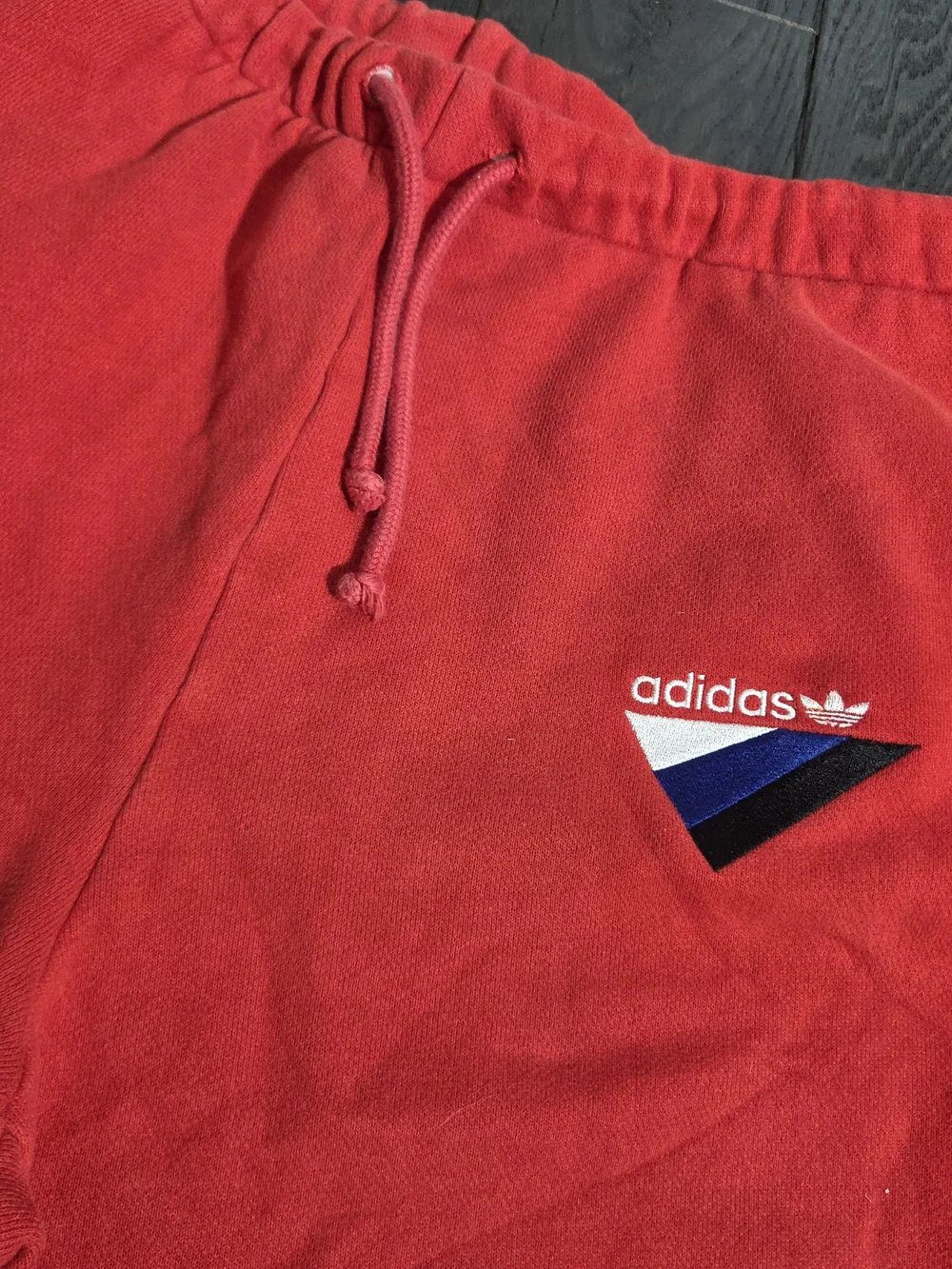Adidas Red Soft Trefoil Swearpant Joggers Size Large Vintage
